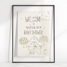 Undertecknet boskap Meadow Friends Baby Shower Poster