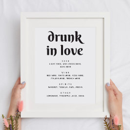 Undertecknet Bröllop Drink Pub | Drunk i Kärlek Poster