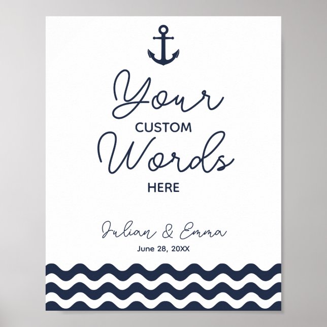 Undertecknet Bröllop eller Party gör din egen anpa Poster (Framsidan)