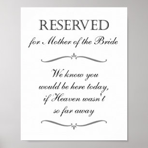 Undertecknet budens mamma heaven Memorial Reserved Poster