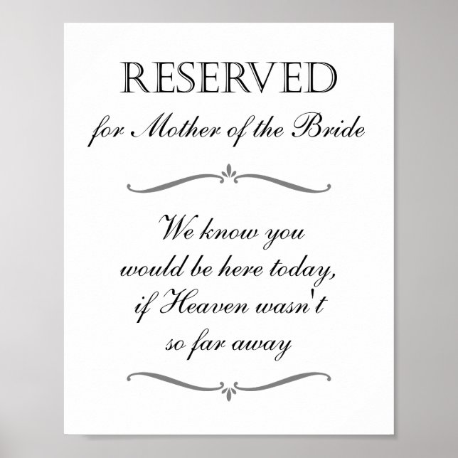 Undertecknet budens mamma heaven Memorial Reserved Poster (Framsidan)