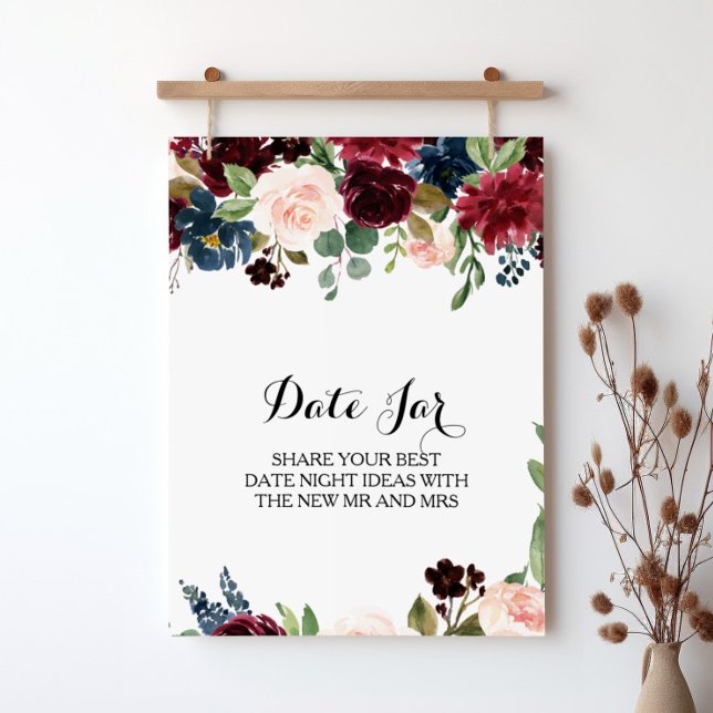 Undertecknet Burk i Autumn Rustic Dazzling Burgund Poster (Skapare uppladdad)