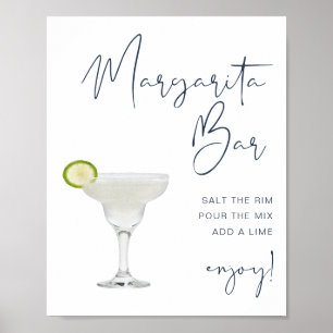 Undertecknet CAITLIN Navy Blue Modern Margarita Pu Poster