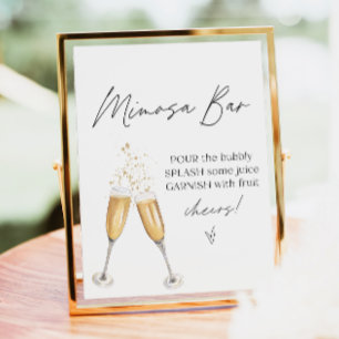 Undertecknet Cute Minimalist Champagne Mimosa Pub Poster