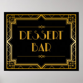 Undertecknet Dessert Pub Bröllop | Gatsby Art Deco Poster