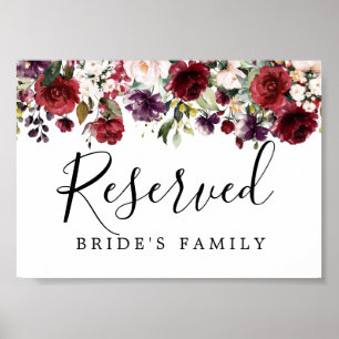 Undertecknet DIY Rustic Red Blommigt Bröllop Reser Poster