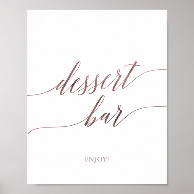 Undertecknet elegant Guld Calligraphy Dessert Pub Poster (Framsidan)