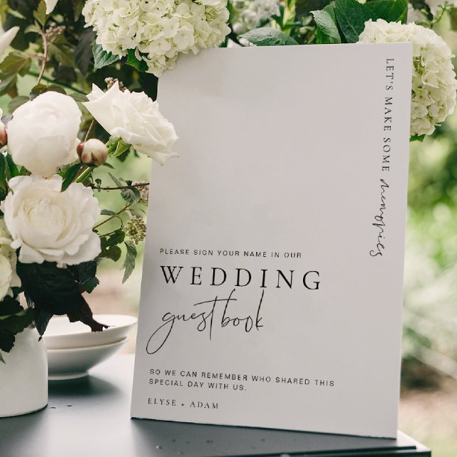Undertecknet Estelle Modern Minimal Bröllop Guest  Poster (Estelle Wedding Guest Book Sign )