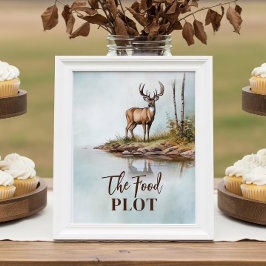 Undertecknet Food Plot Hunting Party Food Bord Poster