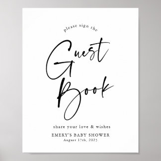 Undertecknet för den moderna babyvisningsgästen Bo Poster