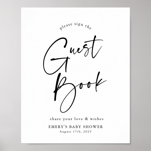 Undertecknet för den moderna babyvisningsgästen Bo Poster (Framsidan)