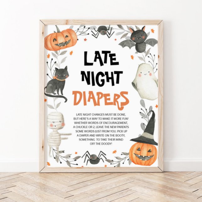 Undertecknet för den sena nattens blöjor för babys poster (Skapare uppladdad)