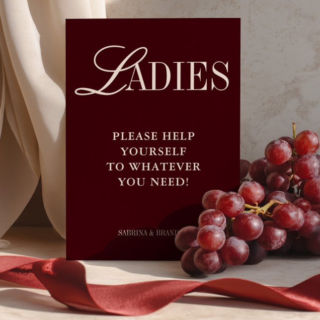 Undertecknet för elegant minimalistisk Dam Bathroo Inbjudningar (Elegant Minimalist Ladies Bathroom Basket Sign)