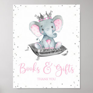 Undertecknet Girl Elephant Baby Shower Gift Bord Poster