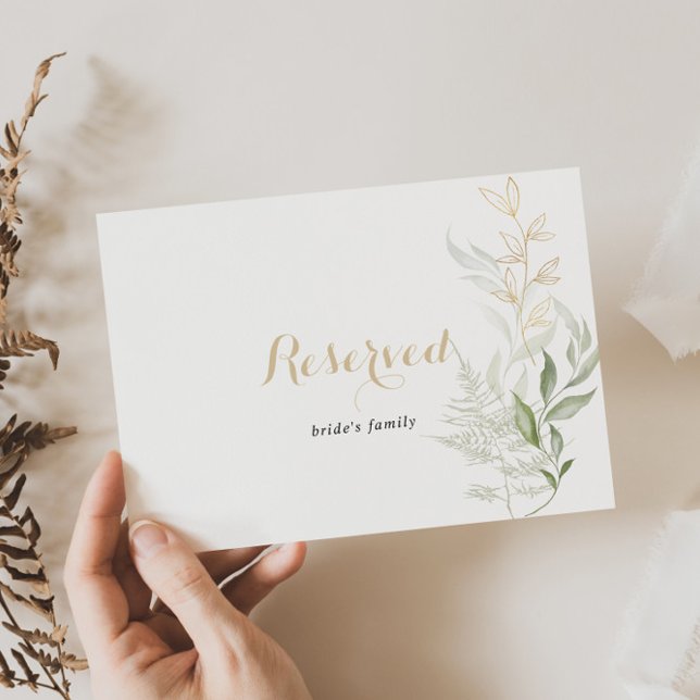Undertecknet guld Grönt Foliage Bröllop Reserved S (Skapare uppladdad)