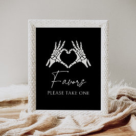 Undertecknet Halloween Skeleton Händer Baby Shower Poster