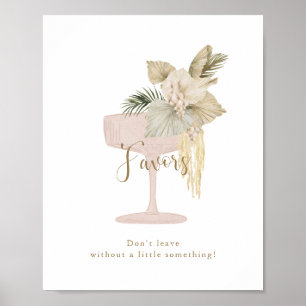 Undertecknet handflatan och Prosecco möhippa Favor Poster