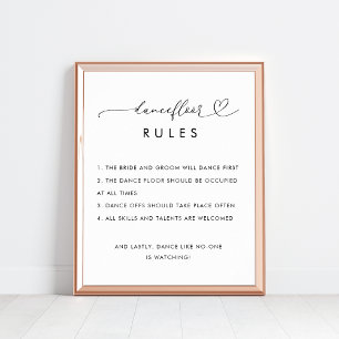 Undertecknet Heart Dance Golv Regler minimalist Br Poster