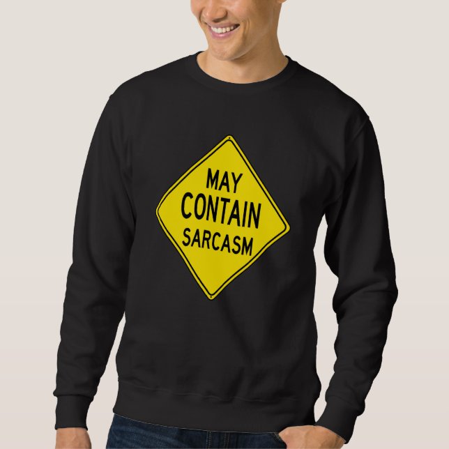 Undertecknet Kärlek Sarcasm (Sarkastic Caution) Lång Ärmad Tröja (Framsida)