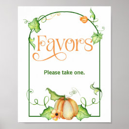 Undertecknet Little Pumpkin Baby Shower Favare Bor Poster