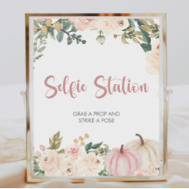 Undertecknet Little Pumpkin Baby Shower Selfie Sta Poster
