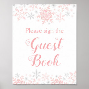 Undertecknet Little Snowflake Girl Baby Shower Gue Poster