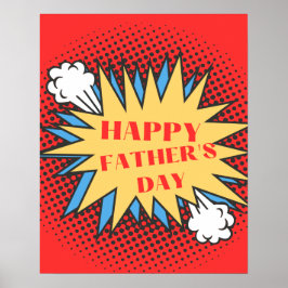 Undertecknet lycklig Fars dag, superhjältemodet Po Poster