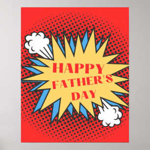 Undertecknet lycklig Fars dag, superhjältemodet Po Poster