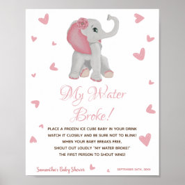 Undertecknet Min Fattiga Rosa Baby Shower på Vatt Poster