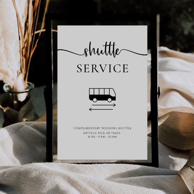 Undertecknet Modern Minimal Script Shuttle Service Poster (Skapare uppladdad)