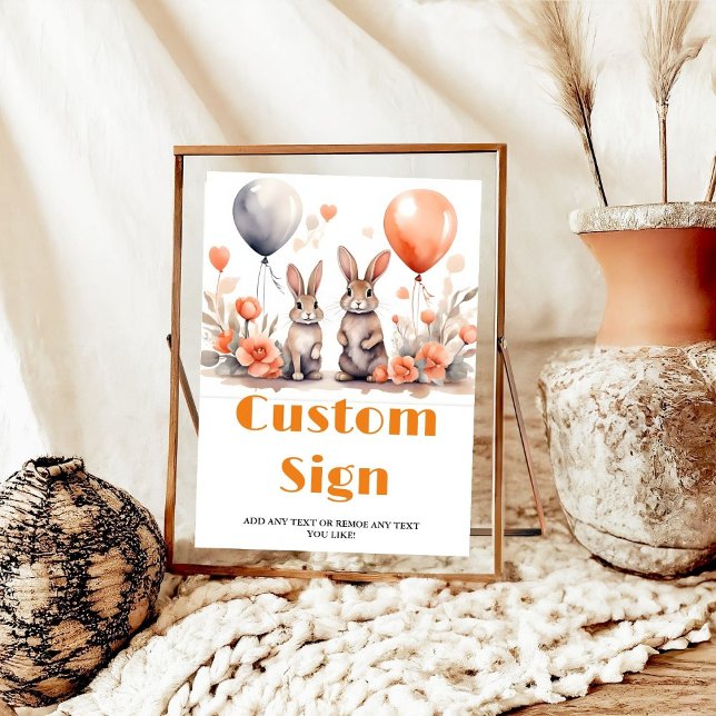 Undertecknet Påsk BunnyCustom party vid födelsedag Poster (Skapare uppladdad)