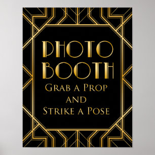 Undertecknet Photo Booth Bröllop   Gatsby Art Deco Poster
