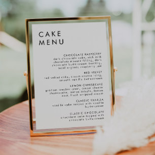 Undertecknet Pub Cake Menu för den minimalistiska Poster