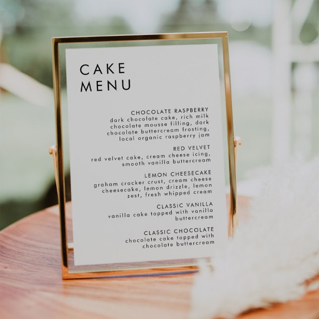 Undertecknet Pub Cake Menu för den minimalistiska  Poster (Skapare uppladdad)