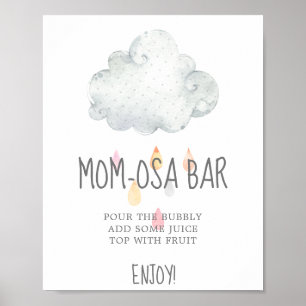 Undertecknet Rain Cloud Girl Baby Shower Mamma-osa Poster