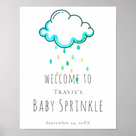Undertecknet Rain Cloud Pojke Shower Poster