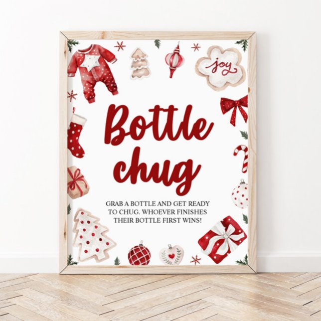 Undertecknet Red jul Winter Flaska Chug Baby Showe Poster (Skapare uppladdad)