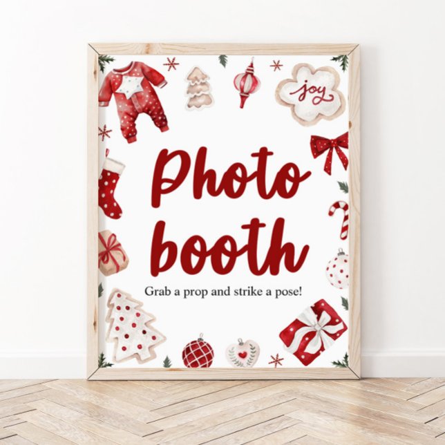 Undertecknet Red Winter jul Photo Booth Baby Showe Poster (Skapare uppladdad)