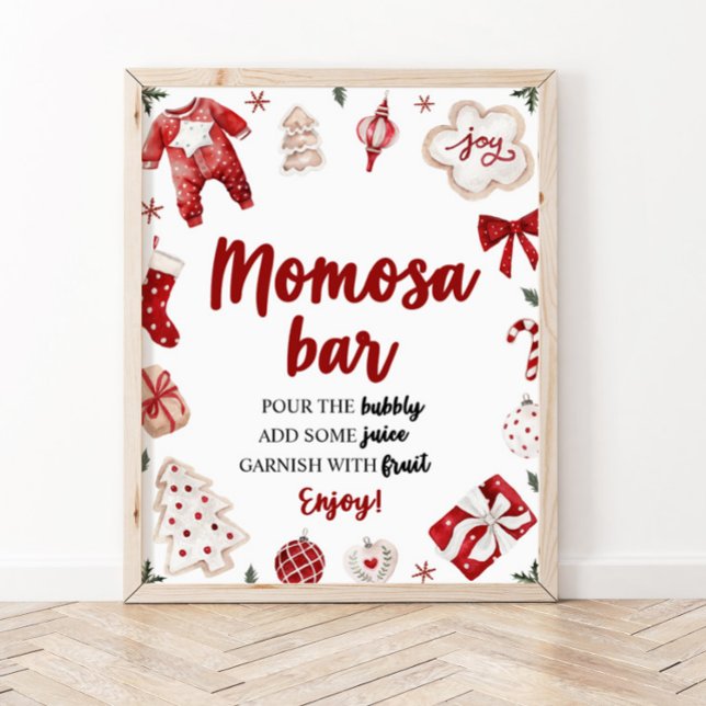 Undertecknet Red Winter-julen Baby Shower Momosa P Poster (Skapare uppladdad)