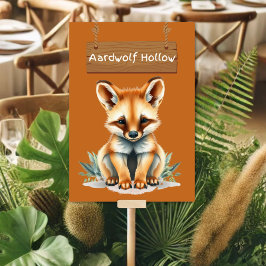 Undertecknet Rustic Jungle Safari Aardvarulv Bord Bordsnummer