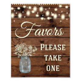 Undertecknet Rustic Land Favors Bröllop Fototryck