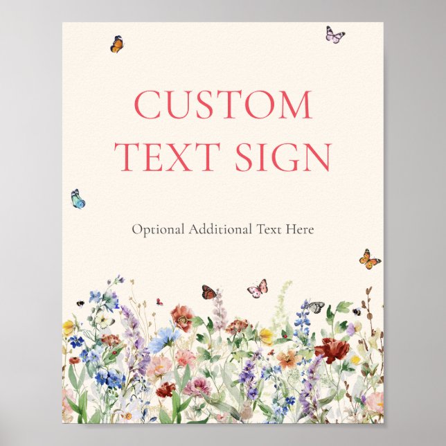 Undertecknet Rustic Wildbloms Blommigt Bröllop Anp Poster (Framsidan)