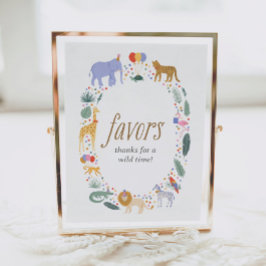 Undertecknet Safari Jungle Födelsedagsfest Favors Poster