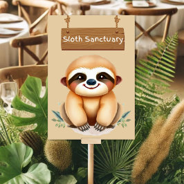 Undertecknet Sloth Sanctuary Jungle Safari Bord Bordsnummer