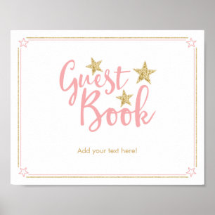 Undertecknet Stjärna Rosa Guld babyinställare för Poster