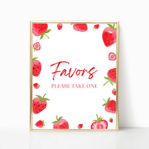 Undertecknet Strawberry Berry Sweet Party favors Poster