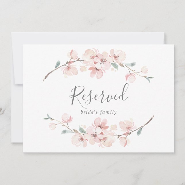 Undertecknet vår Cherry Blommar Reserved Sign (Framsida)