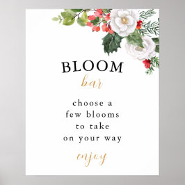 Undertecknet Vinterbloom eller Blommor Pub Poster