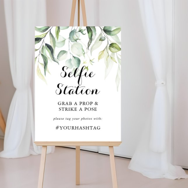 Undertecknet Watercolor Eucalyptus Greenery Selfie Poster (Skapare uppladdad)