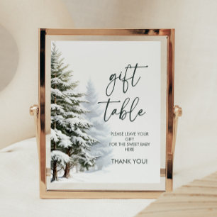 Undertecknet Winter Baby Shower Gift Bord Poster